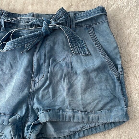 Abercrombie And Fitch High Waisted Jean Shorts With Tie Size 27 - Picture 2 of 7